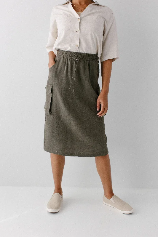 'Leigh' Nylon Cargo Skirt