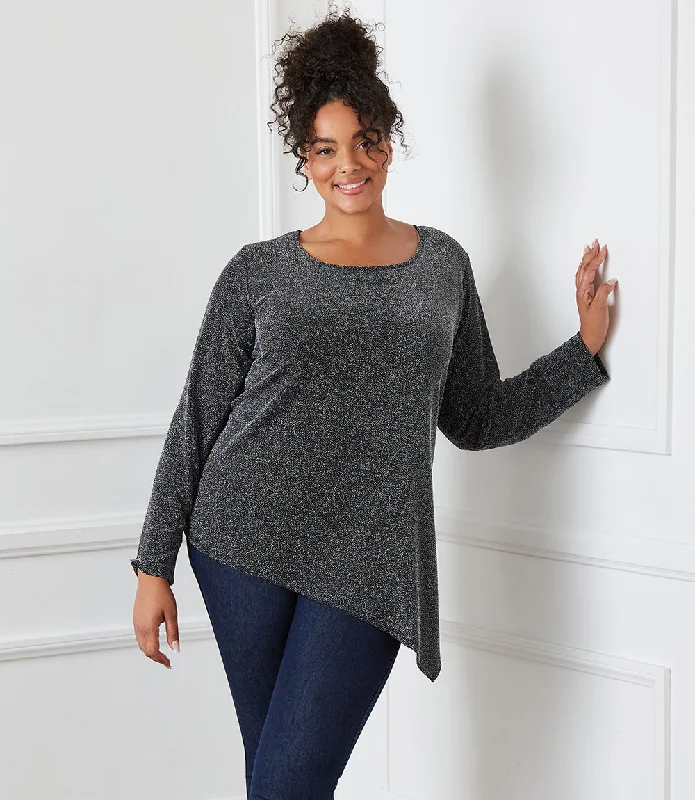 Plus Size Asymmetric Hem Top