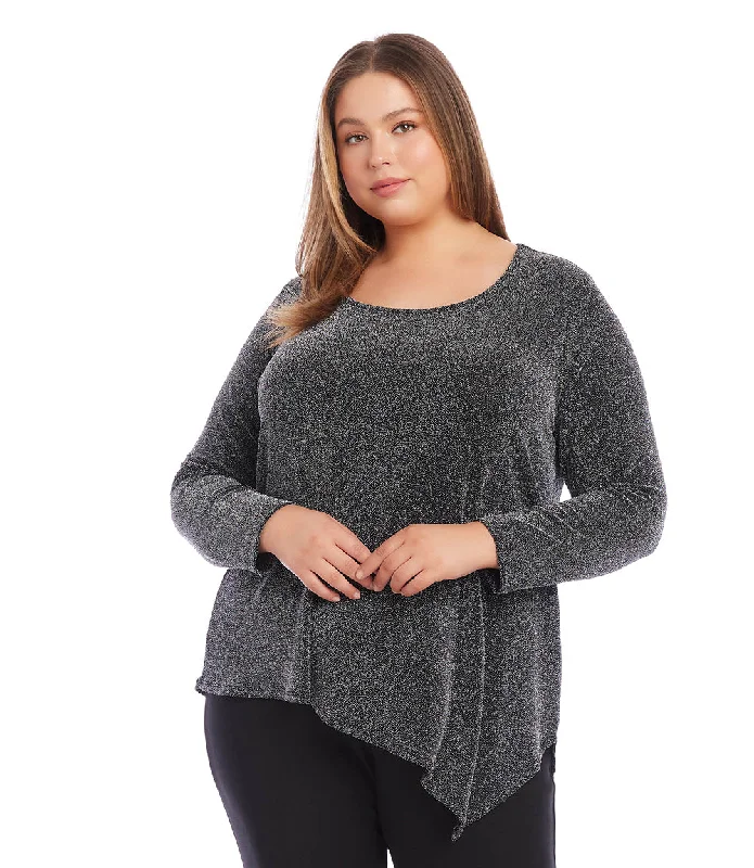 Plus Size Asymmetric Hem Top