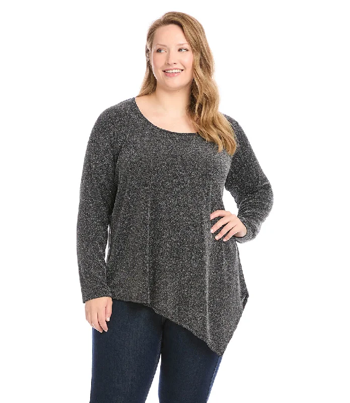 Plus Size Asymmetric Hem Top