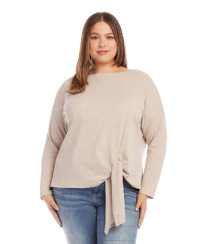 Plus Size Boatneck Tie Top