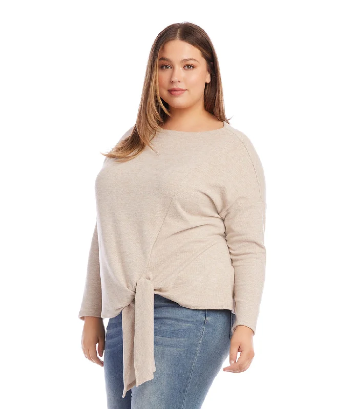 Plus Size Boatneck Tie Top