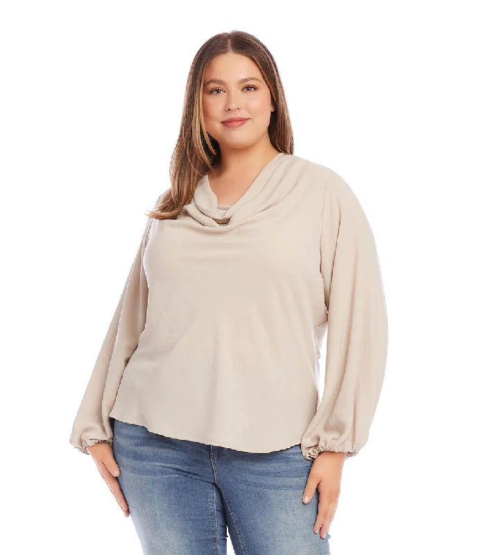 Plus Size Cowl Neck Top