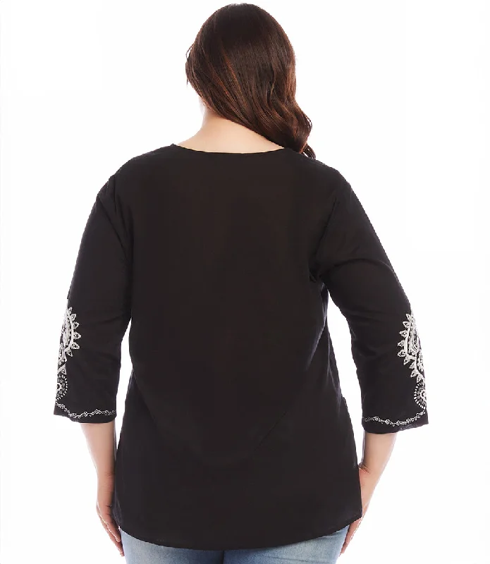 Plus Size Embroidered Tunic