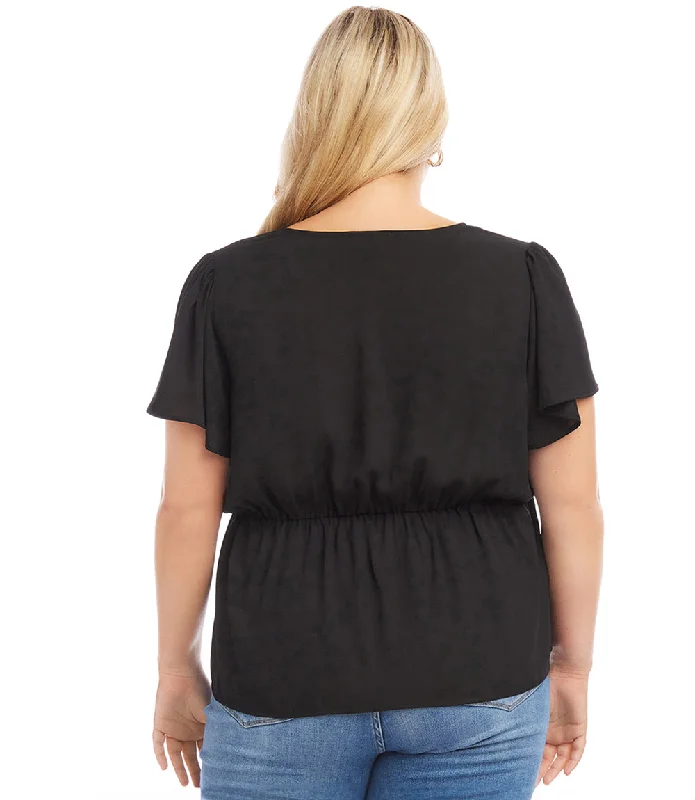 Plus Size Faux Wrap Top