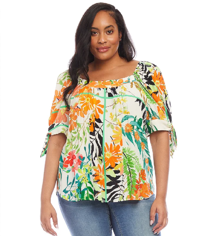 Plus Size Square Neck Top