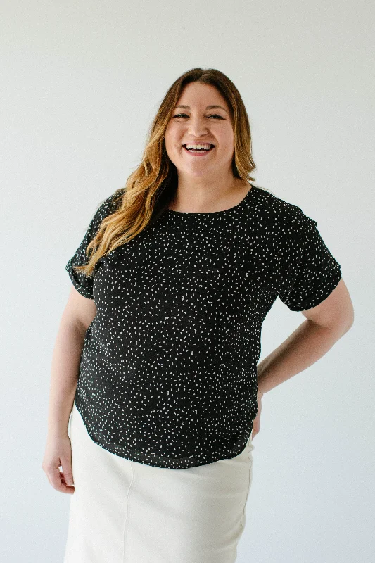 'Shalom' Dot Print Top in Black