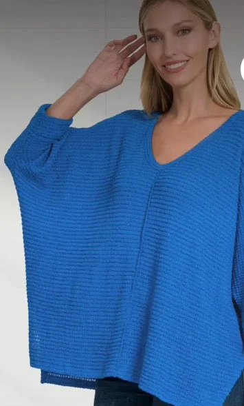 Tops - Blue Jacquard Sweater