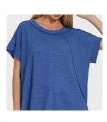 Tops - Cobalt Blue Brushed Waffle Exposed Seam Top