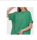 Tops- Kelly Green Corded Ribbed Top