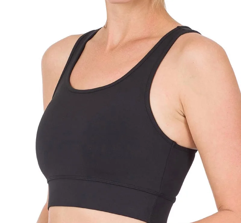 Tops-Racer Back Padded Sports Bra