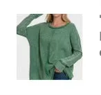 Tops- Vintage Wash Green Waffle Top