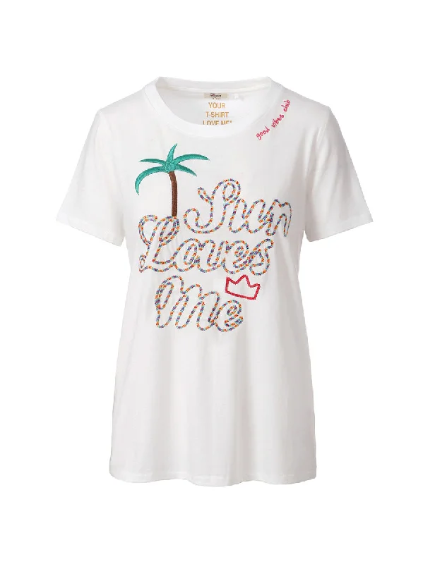 Willow Palm Embroidered T-Shirt