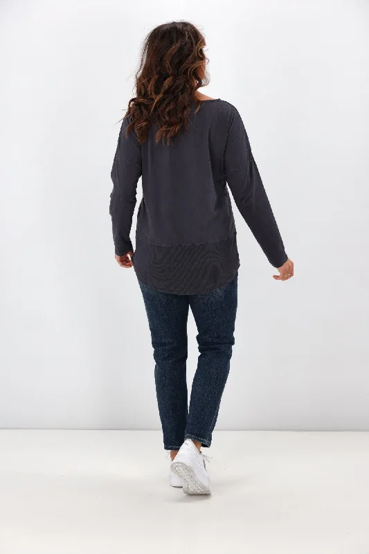 Elm Fundamental Rib L/S Tee Navy