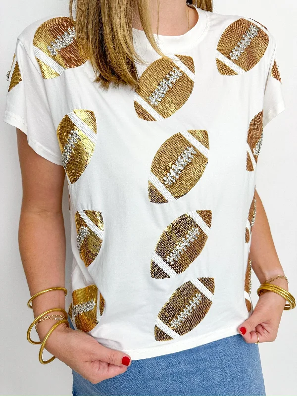 Rhinestone Lace Football Tee