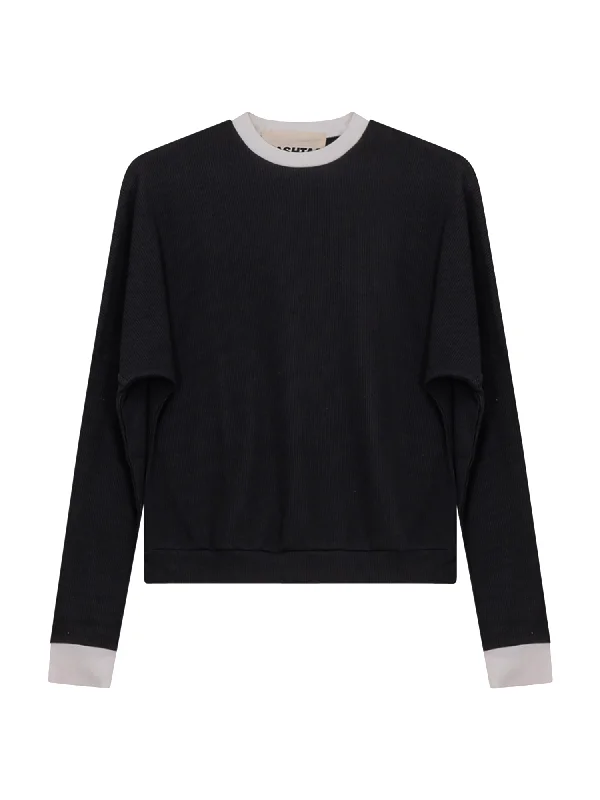 Hashtag Dolman Waffle Knit Contrast Tee