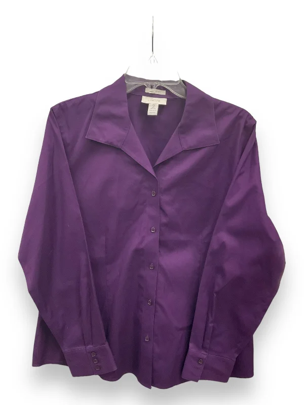 Blouse Long Sleeve By Chicos In Purple, Size: L