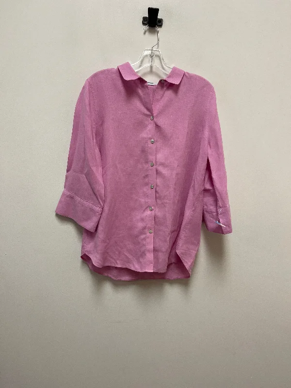 Blouse Long Sleeve By Chicos In Purple, Size: M