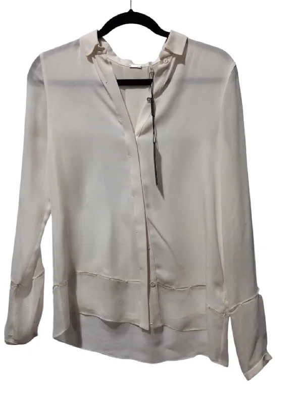 Blouse Long Sleeve By Elie Tahari In White, Size: Xs