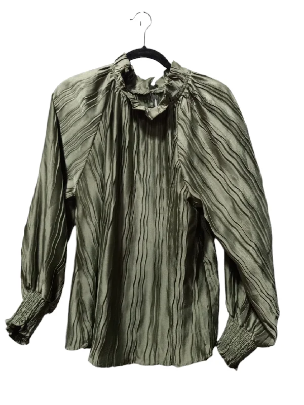 Blouse Long Sleeve By Glam In Green, Size: S