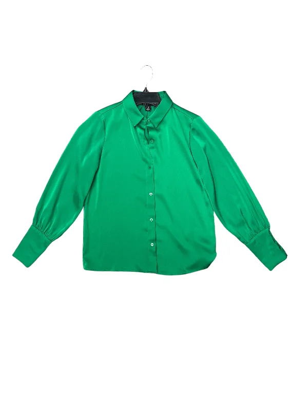 Blouse Long Sleeve By Halogen In Green, Size: Xs