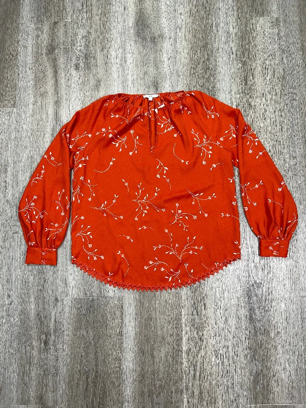 Blouse Long Sleeve By Joie In Orange, Size: Xs