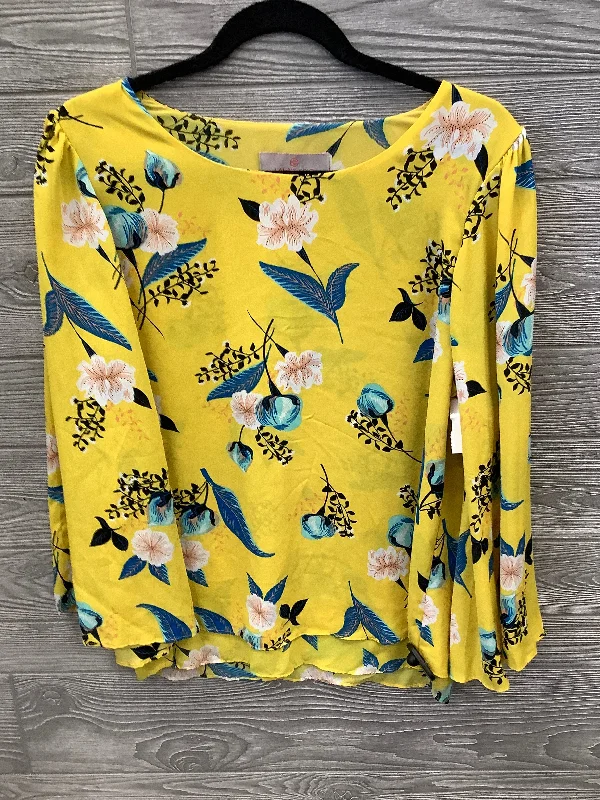 Blouse Long Sleeve By Laurie Felt In Yellow, Size: S