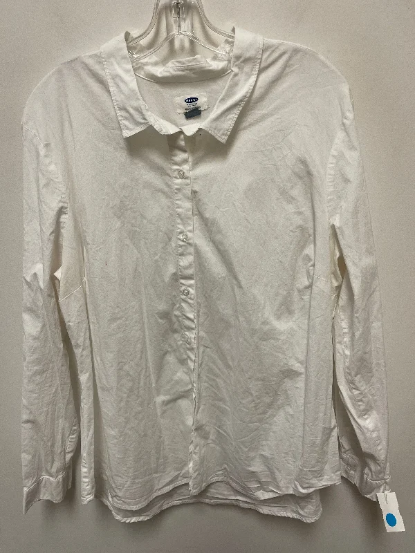 Blouse Long Sleeve By Old Navy In White, Size: 2x