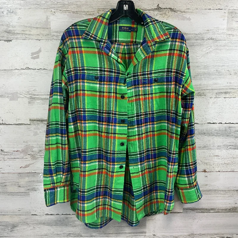 Blouse Long Sleeve By Polo Ralph Lauren In Green, Size: S