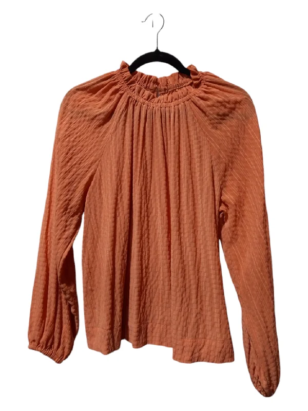 Blouse Long Sleeve By Prologue In Orange, Size: M