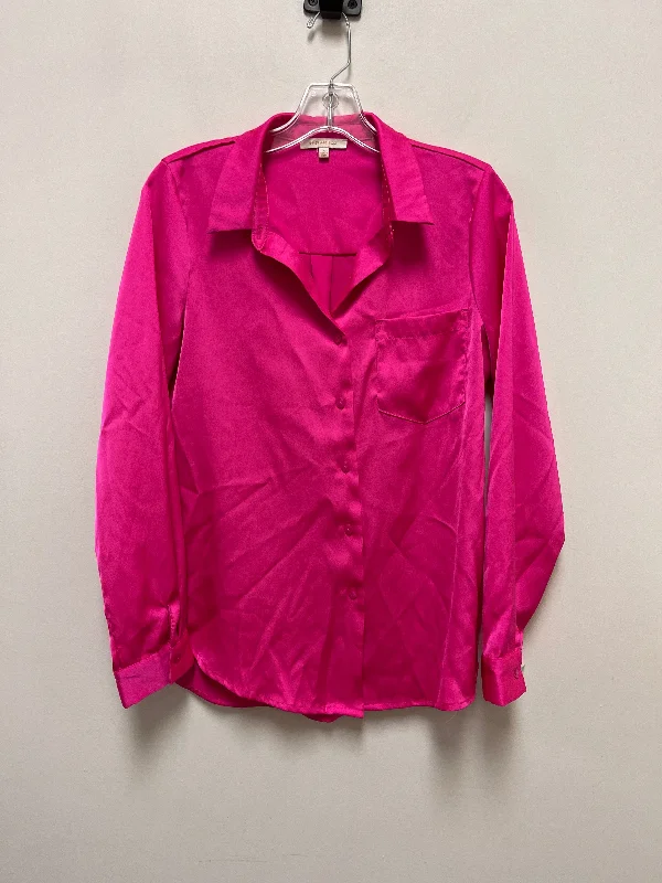 Blouse Long Sleeve By Skies Are Blue In Pink, Size: S