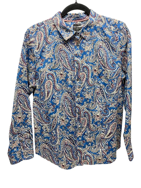 Blouse Long Sleeve By Talbots In Paisley Print, Size: 14petite