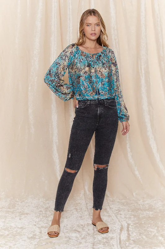 Ekani Keyhole Silk Blouse