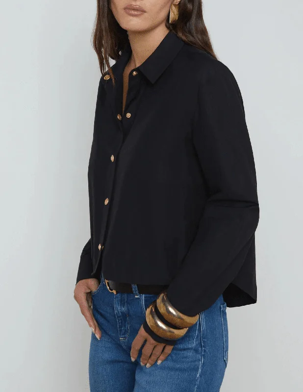 L'Agence Cosette Cropped High Low Blouse