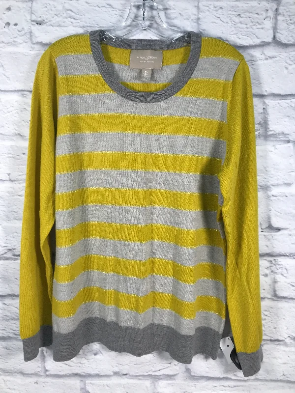 Sweater By Banana Republic In Grey & Yellow, Size: Xl