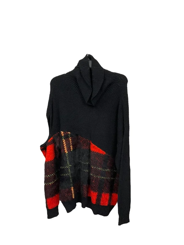 Sweater By Bar Iii In Black Red, Size: L