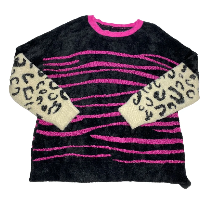 Sweater By Clothes Mentor In Black & Pink, Size: 2x