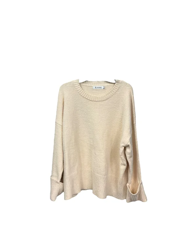 Sweater By Clothes Mentor In Cream, Size: L