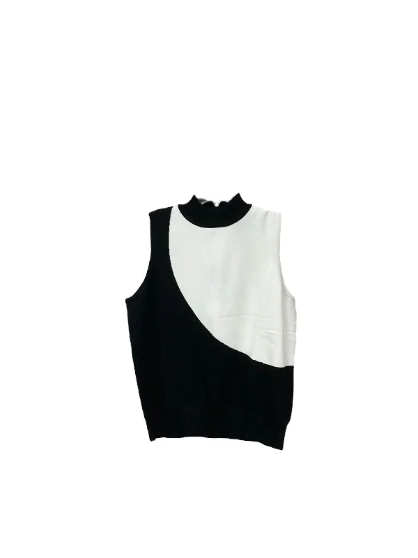 Sweater By Worthington In Black & White, Size: L