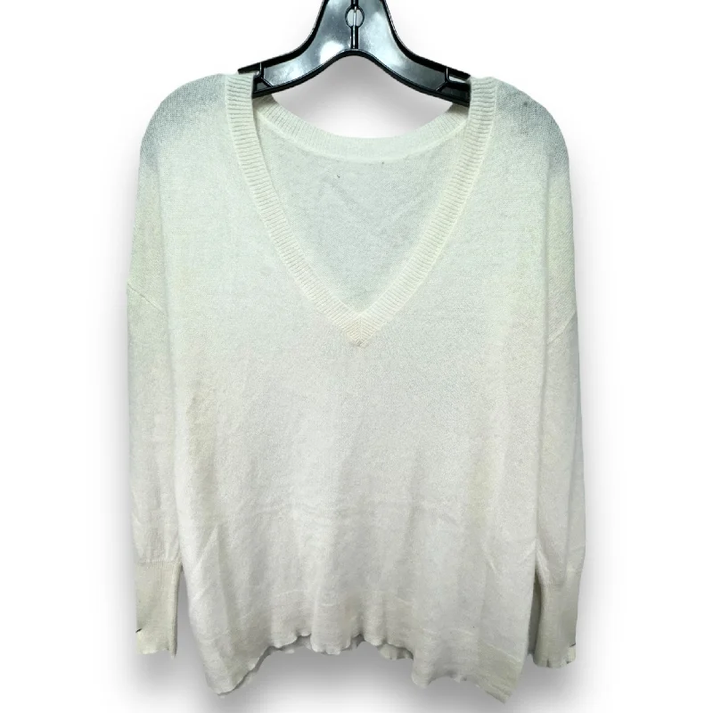 Sweater Cashmere By Unbranded In Cream, Size: Xl