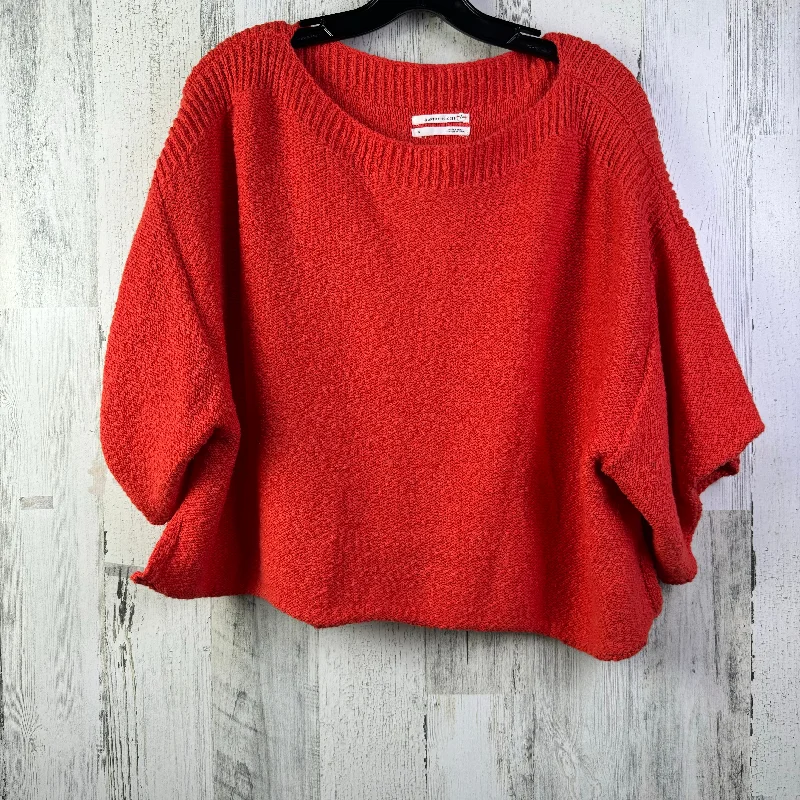 Sweater Short Sleeve By Anthropologie In Orange, Size: S