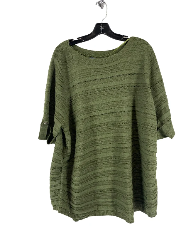 Sweater Short Sleeve By Apt 9 In Green, Size: 2x