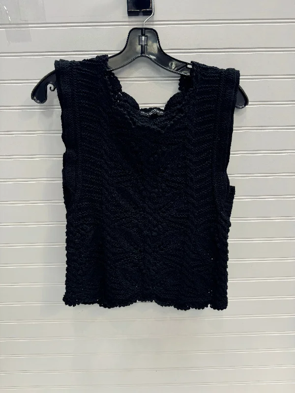 Sweater Short Sleeve By Central Park West  In Black, Size: Xs