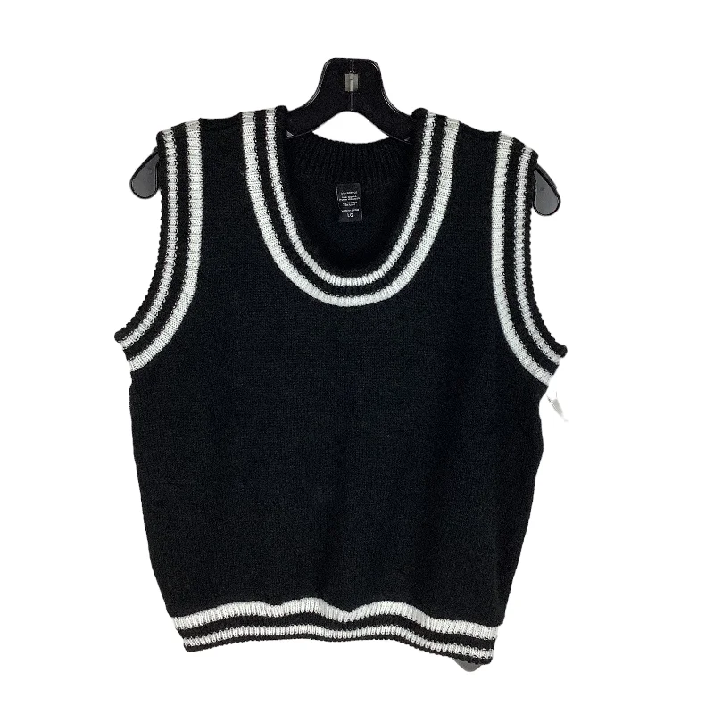 Sweater Short Sleeve By Clothes Mentor In Black, Size: L