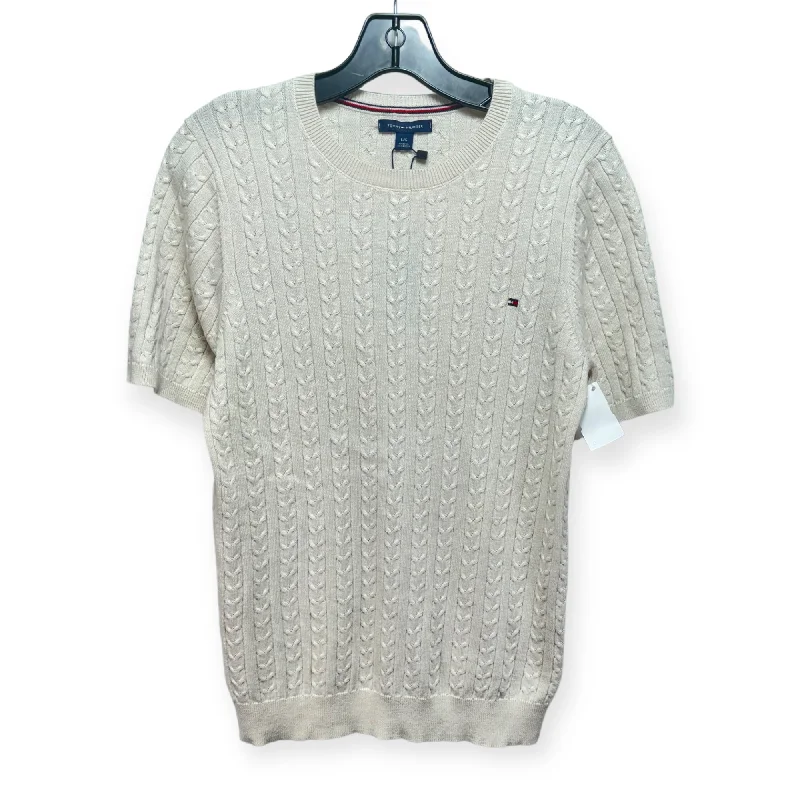 Sweater Short Sleeve By Tommy Hilfiger In Beige, Size: L