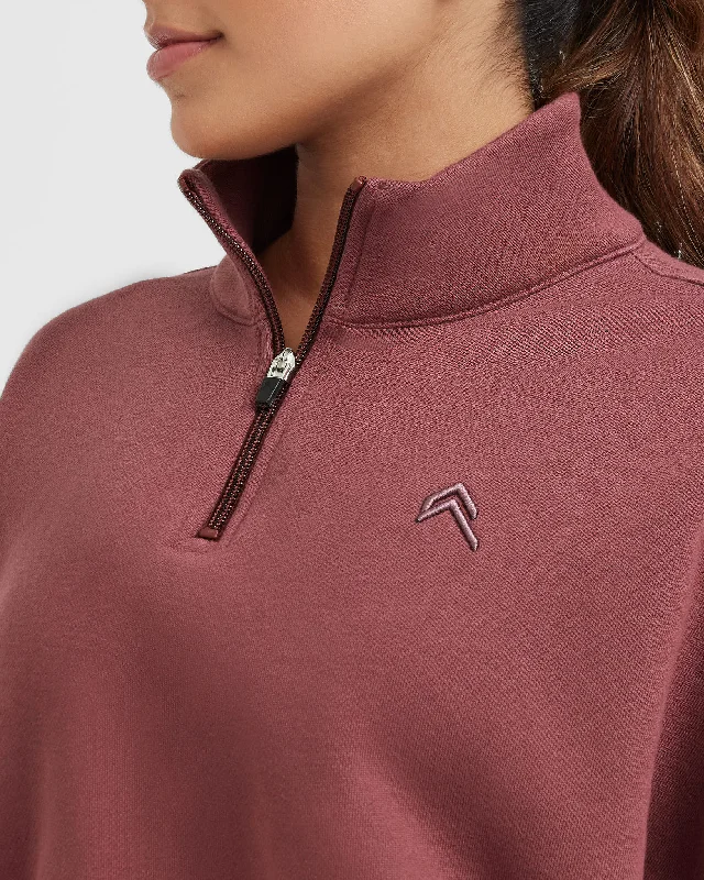 All Day Crop 1/4 Zip Sweatshirt | Berry