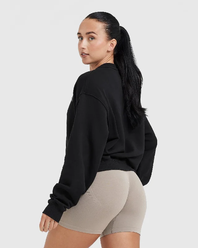 All Day Lightweight Oversized Sweatshirt | Black