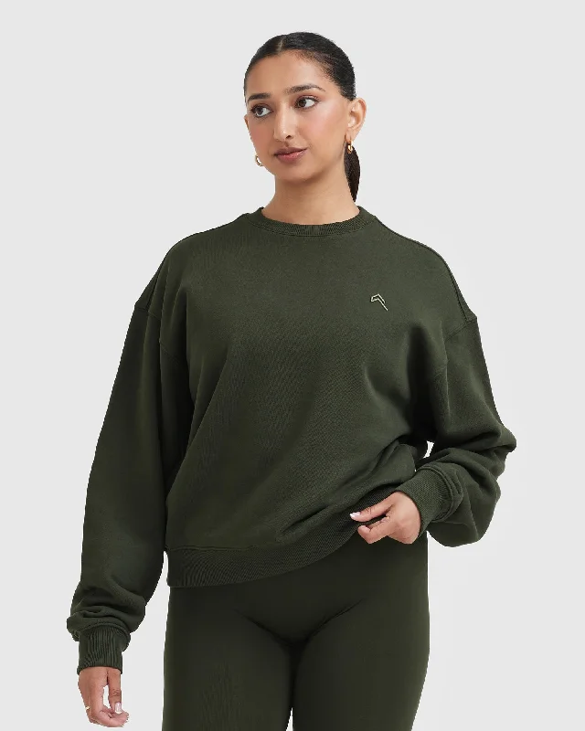 All Day Lightweight Oversized Sweatshirt | Khaki