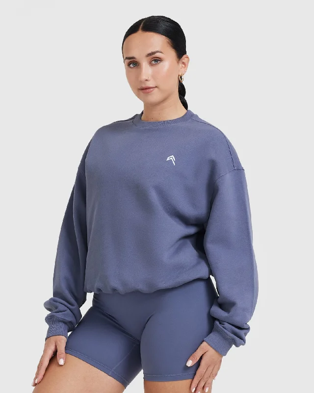 All Day Lightweight Oversized Sweatshirt | Slate Blue