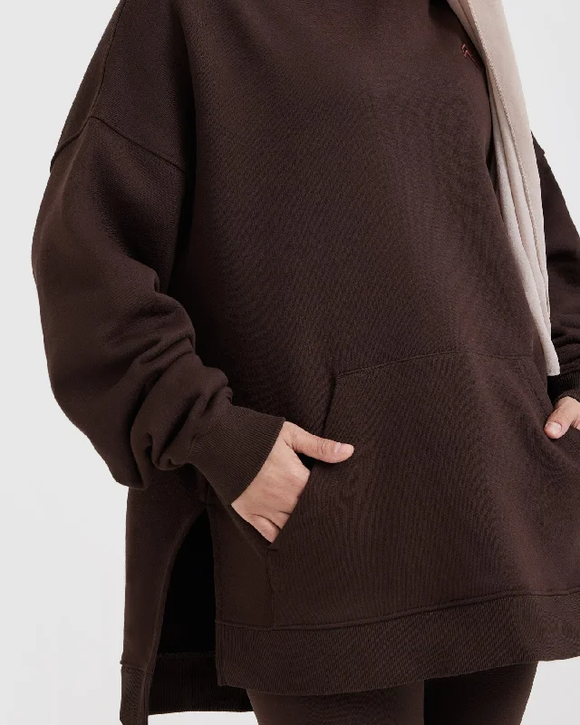 All Day Longline Hoodie | 70% Cocoa